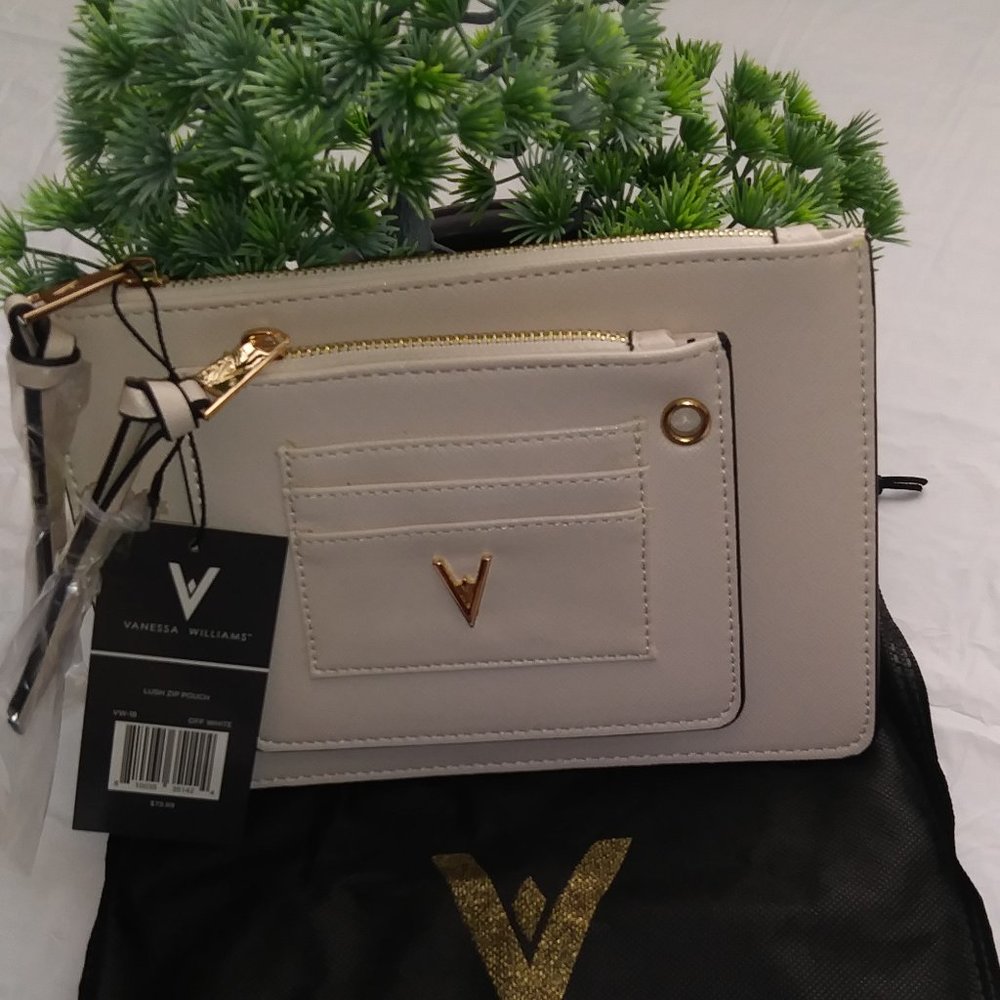 VANESSA WILLIAMS women's clutch bag, cream color.